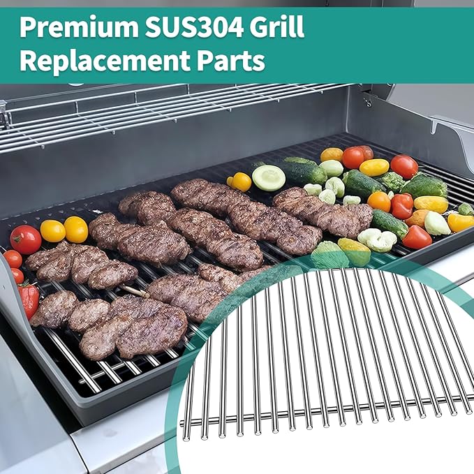 Stainless Steel 66032 Flavorizer Bars for Weber Genesis 2 Grill Parts 66095 Grill Grates 66795 Heat Deflector Grill Replacement Parts for Weber Genesis ii E-310 E-315 E-325 E-335 S-335 GS4