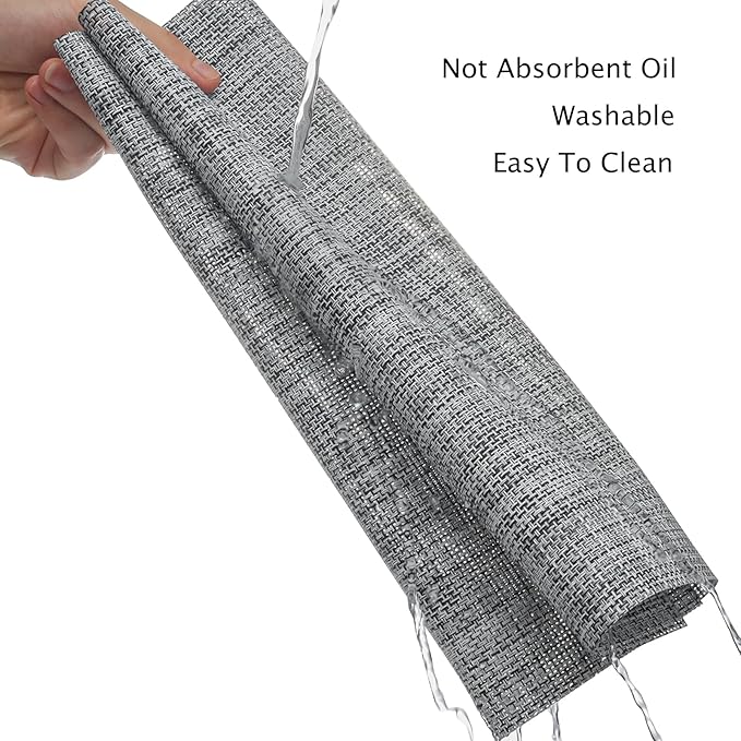 Myir JUN Table Runner, Vinyl Table Runner Indoor 72 Inch Long Arbitrarily Cropped Runner for Table Heatproof for Home Party (B-Gray, 12 x 72 inch)