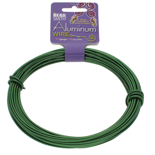 The Beadsmith Anodized Aluminum Wire – 12 Gauge – 39 feet – Kelly Green Color – Bendable Craft Wire Used to Jewelry Making, Wire Wrapping, Sculpting, Floral, Modeling and Other DIY Arts & Crafts