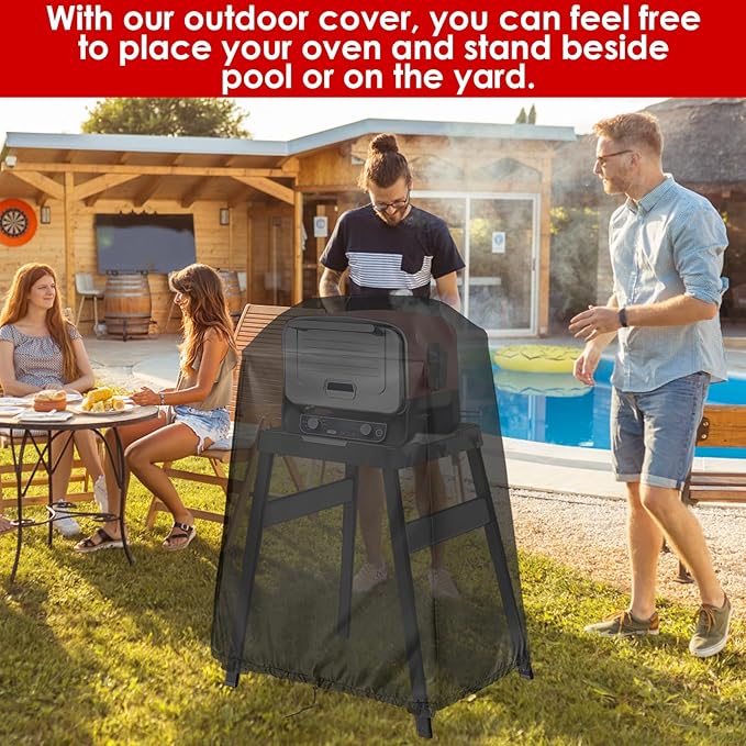 Cover for Ninja Pizza Oven on Grill Stand Cover Woodfire Oven Accessories Outdoor Waterproof Grill Covers Size 34" L x 26" W x 45" H