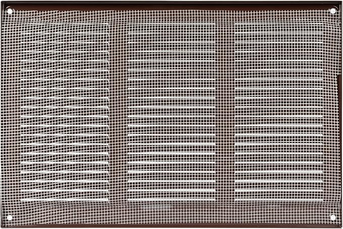 Repa Market 12x8 Inch Air Vent Cover/Brown Galvanized Steel Louvered Grill Cover with Mesh Screen/Wall or Ceiling Vent/Durable Flush Mount HVAC Register for Indoor and Outdoor Ventilation