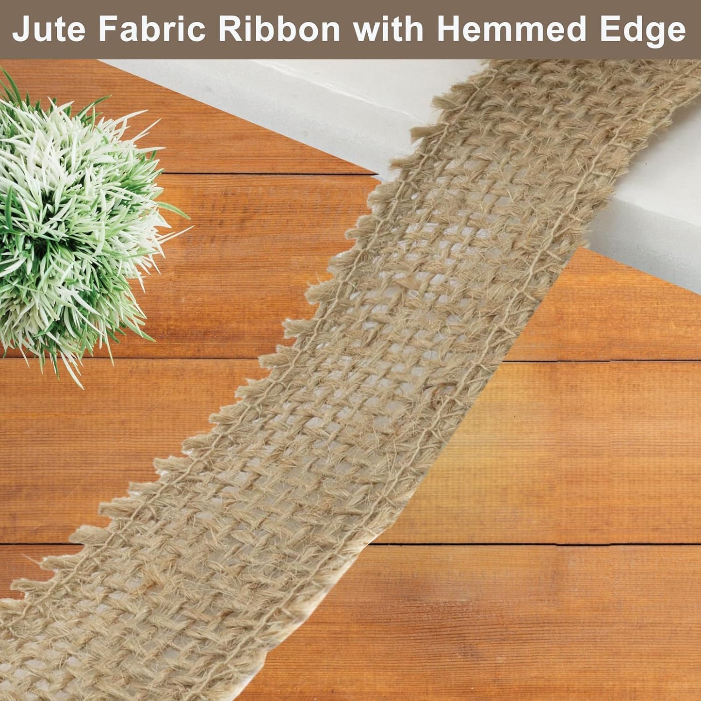 1" Wide Natural Burlap Fabric Roll - 10 Yards Jute Ribbon for Gift Wrapping, Wedding Decorations, Rustic Crafts, Wreaths & Home Decoration (2.5cm Wide)