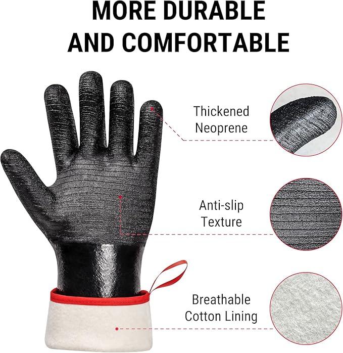 ThermoPro 932°F Heat Resistant BBQ Gloves, 14" Waterproof Oven & Grill Gloves, Oil & Slip-Resistant Neoprene Oven Mitts for BBQ, Fire Pit, Rotisserie, Smoker Accessories Gifts for Men and Women