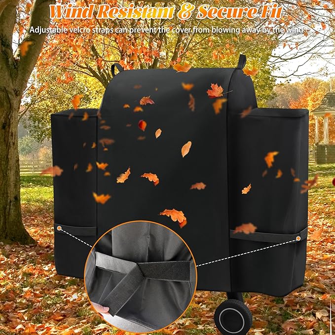 Grill Cover for Traeger Ironwood 650 BAC505 Wood Pellet Smoker Replacement Parts Full Length 600D Waterproof Outdoor BBQ Covers Grilling Accessory