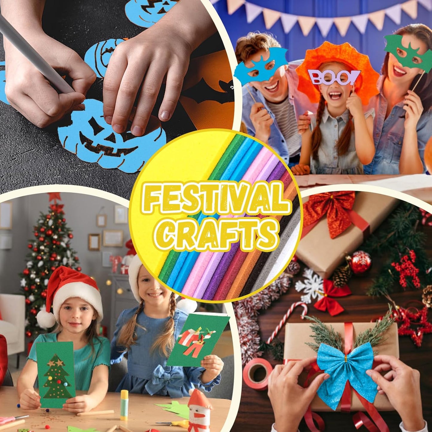 10 Pack Foam Sheets Craft 8 x 12 inch, Eva Color Foam Paper for Art Crafts Projects, Classrooms Scrapbook Gift DIY Cutters Card Party Decoration (Black)