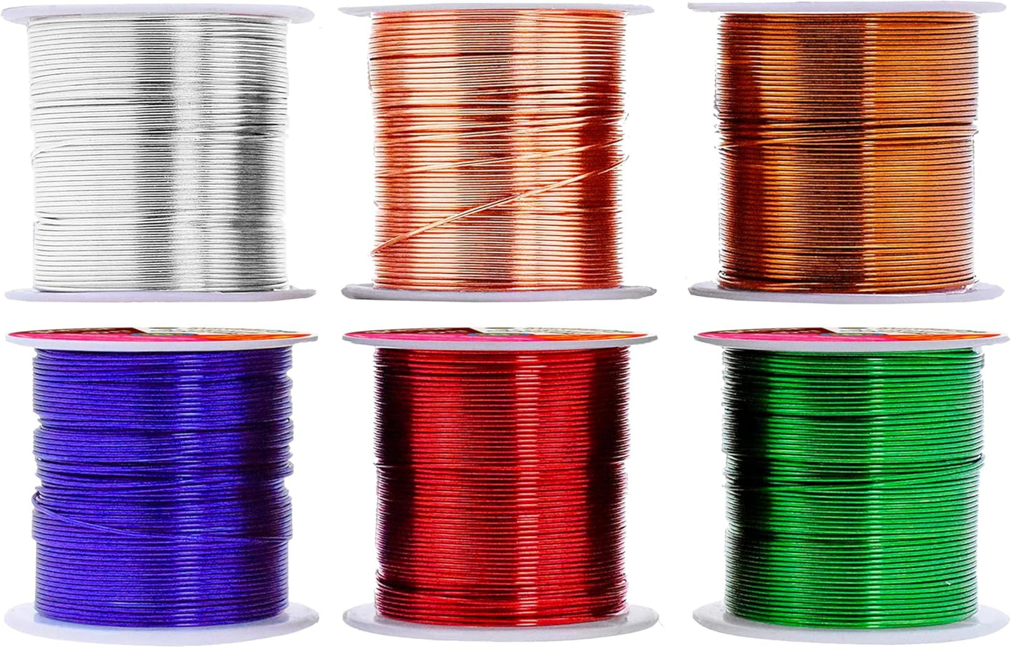 Mandala Crafts 20 Gauge Anodized Aluminum Craft Wire for Jewelry Making - 450 FT Colored Flexible Silver Copper True Blue Brown Red Kelly Green Wire - Bendable for Bonsai Armature Crafting Sculpting