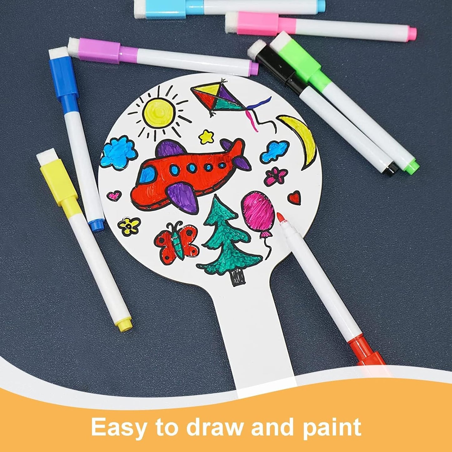 33Pcs Dry Erase Answer Paddles with Markers Thickened Handheld Double Sided Paddles Mini White Boards Small Dry Erase Signs Auction Paddles for Students Classroom Bidding Voting Games