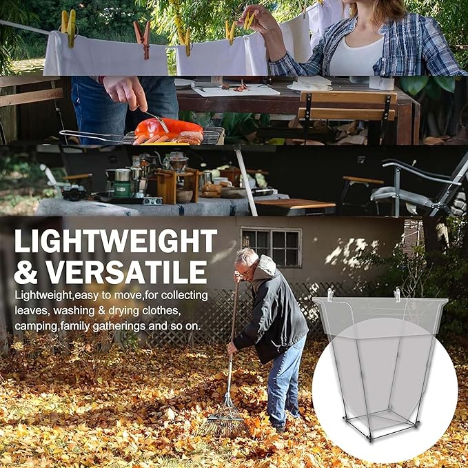 Metal Trash Bag Holder - Garbage Bag Holder Frame Holds 30-45 Gallon Bags-Multi-Use Outdoor Leaf Bag Stand for Yard Camping Garden Lawn Party Supplies (1 Pcs)