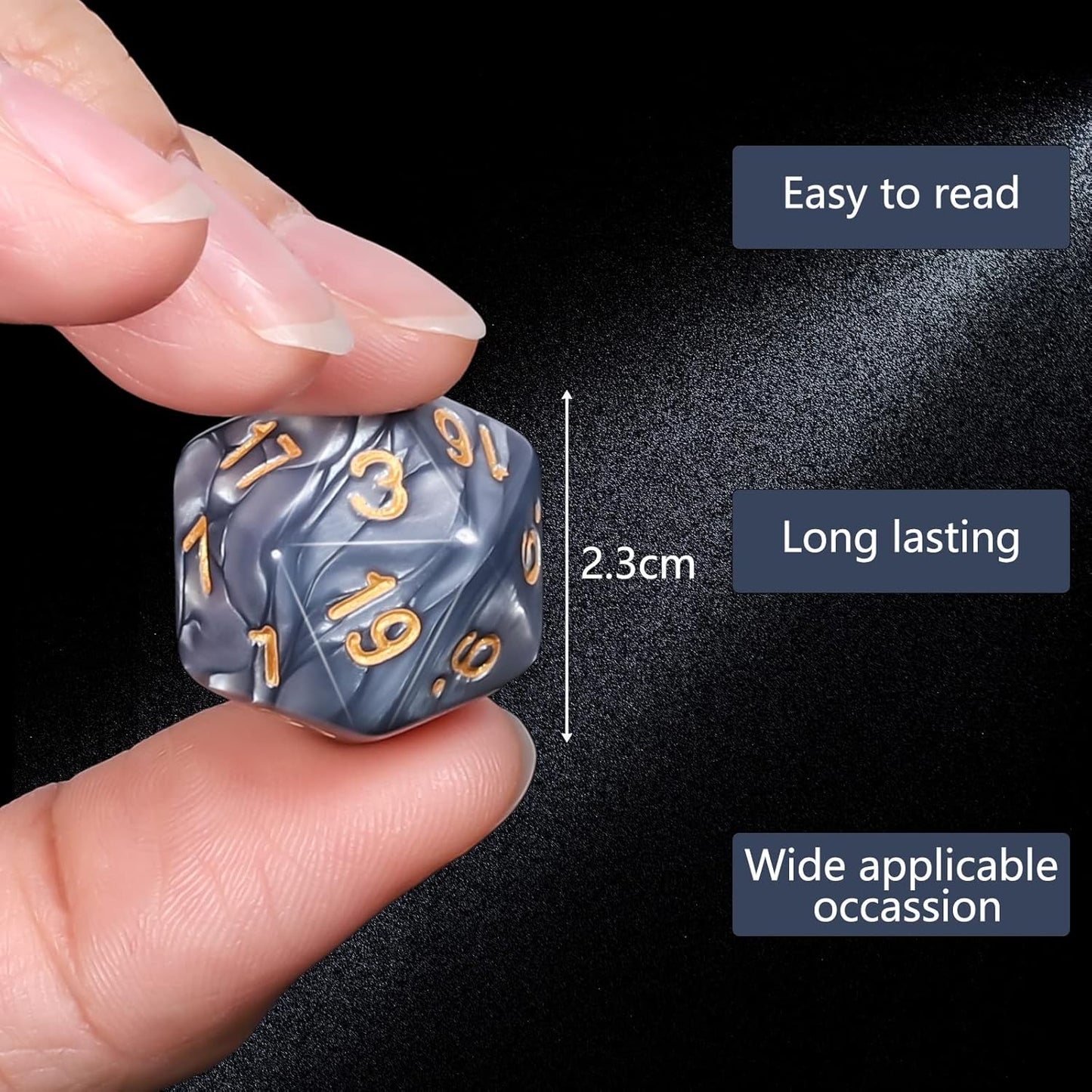 CiaraQ DND Polyhedral Dice (100pcs) with A Dice Bag Compatible with Dungeons and Dragons DND RPG MTG Role Playing Table Games (D20 dice, 10 colors-100 pcs)