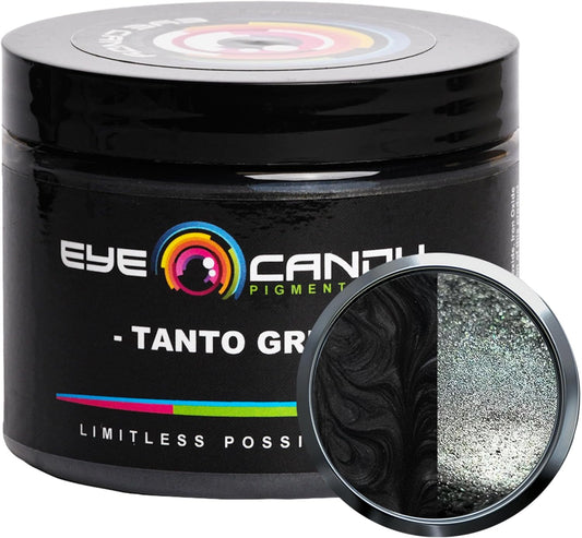 Eye Candy Pigments Premium Grey Mica Powder - Tanto Grey (50gr) - for Epoxy, Resin, Soap, Paint, Woodworking, Acrylic Pouring, Bath Bombs, Fishing Lures - DIY Arts and Crafts Additive