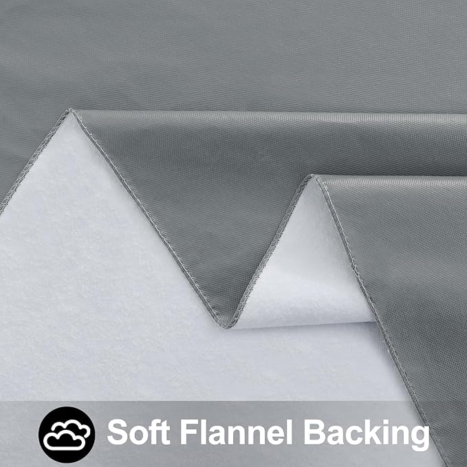 Smiry Rectangle Table Cloth 52x70 Inch, Waterproof Wipeable Vinyl Tablecloths Protector, Oil Spill Proof Plastic Table Cover for Dining, Picnic, Camping, Outdoor, Grey