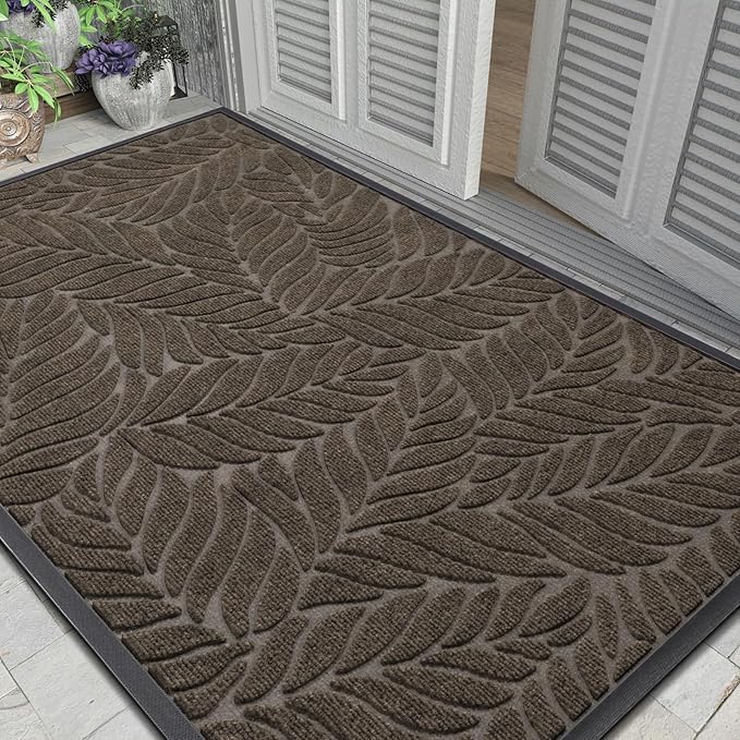 Yimobra 60x36 Large Door Mat Outdoor Indoor, All-Season Waterproof Door Mat Outside Entrance, All-Weather Non-Slip Outside Doormat for Garage Patio Entryway, Brown