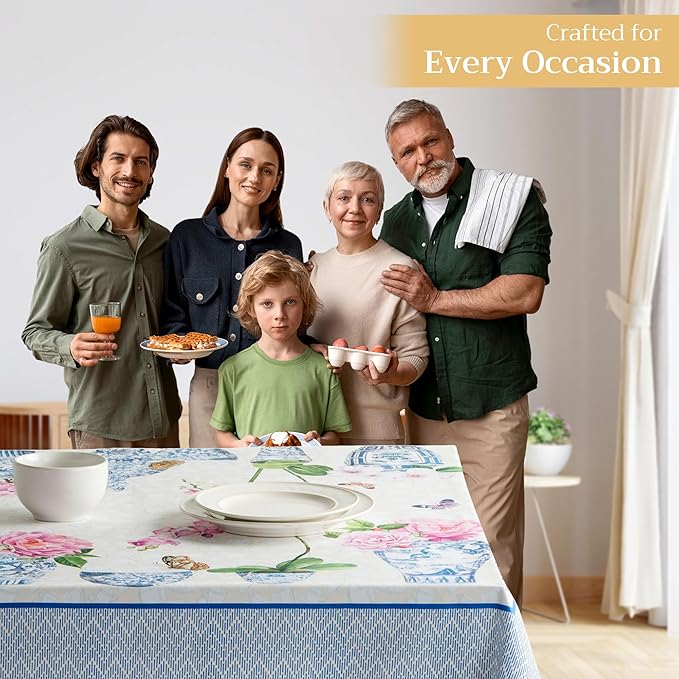 Maison d' Hermine Table Cloth Square Table 100% Cotton 54 x 54 Inches Tablecloth Reusable Decorative Everyday Use for Dining Room, Farmhouse, Home, Party, Festive & Wedding Spring Summer - Canton