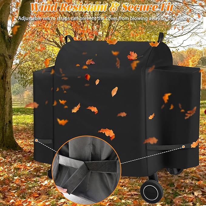 Grill Cover for Traeger Ironwood 885 BAC513 Wood Pellet Smoker Replacement Parts Full Length 600D Waterproof Outdoor BBQ Grills Covers