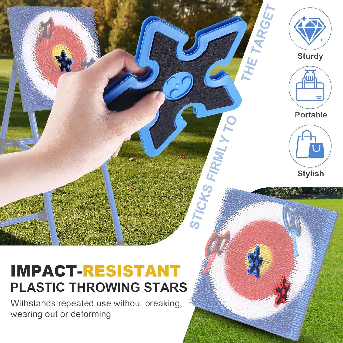 Throwing Axe for Axe Throwing Game for Backyard, Throwing Axe Set with Throwing Star for Outdoor Games, Durable and Fun for All Ages