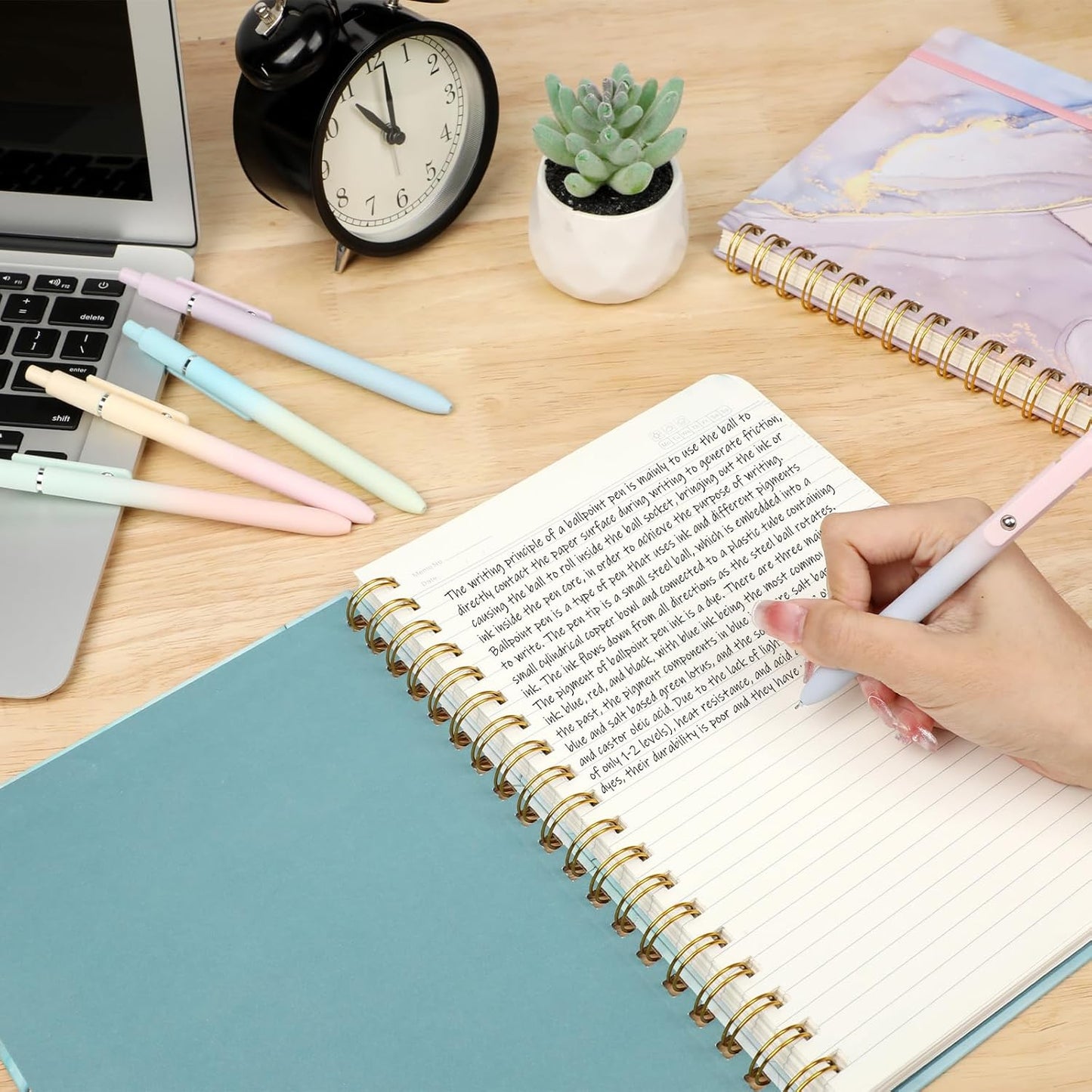 Ddaowanx Gel Pens, 10 Pcs 0.7mm Quick Dry Black Ink Pens Fine Point Smooth Writing Pens, Cute Office School Supplies Gifts for Women (10 Pcs Gradient-Black Ink)