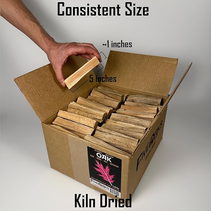 Pizza Oven Wood for Wood Fire Pizza Oven, Mini Oak Firewood. 5 Inch Oak Wood (1,000 Cubic Inches) ~5" Kiln Dried Firewood for Ooni Pizza Ovens, Gozney, Bertello Pizza Oven