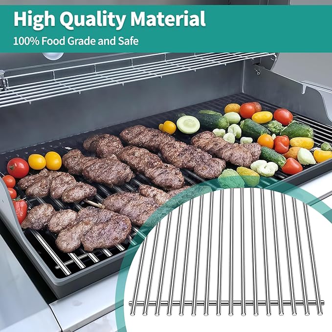 Stainless Steel Genesis II Grill Grates for Weber Genesis 2 Grill Parts Porcelain Enameled Flavorizer Bars Heat Deflector for Weber Genesis II E-410 S-410 II LX E-435 S-435 E-440 S-440 GS4
