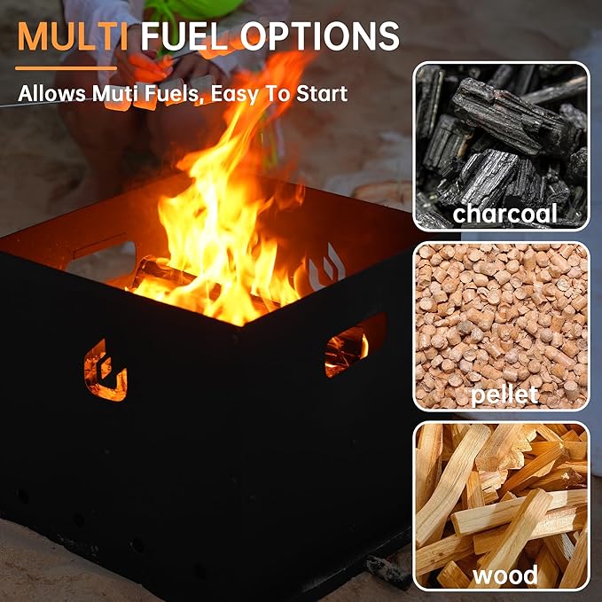 PIZZELLO 4-in-1 Outdoor Pizza Oven 16" Wood Fired Outside Oven 2-Layer Detachable Pizza Maker with Pizza Stone, Pizza Peel, Cover, Cooking Grill Grate, Pizzello Gusto