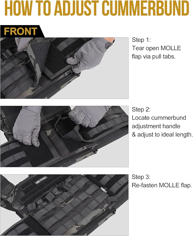 OneTigris DOOM Tactical Vest, Adjustable Airsoft Vest MOLLE Vest for Men