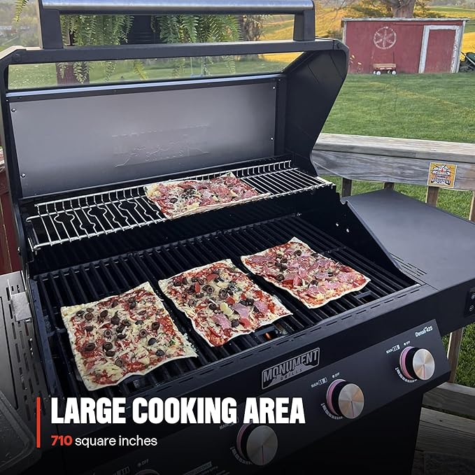 Monument Grills 4-Burner Liquid Propane Gas Smart bbq Grill Denali 425 with Stainless Steel Smoke Box(2 Items)
