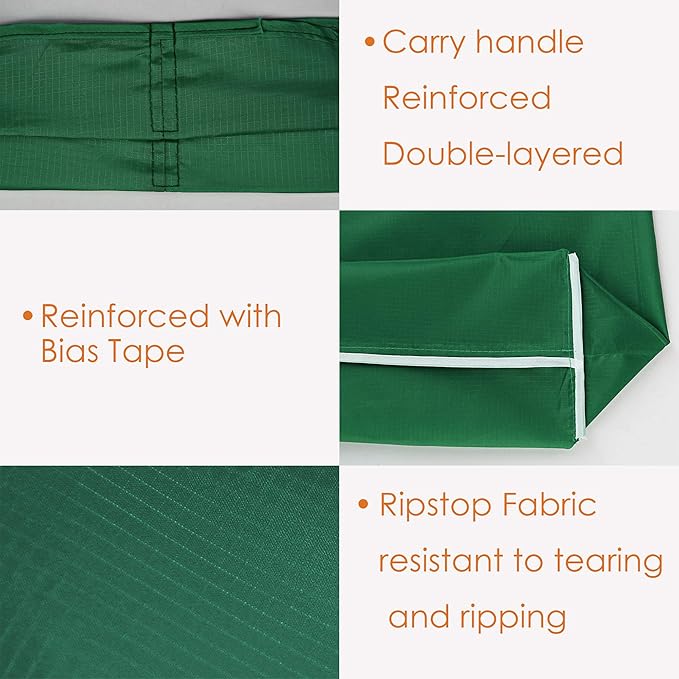 BeeGreen Christmas Green Reusable Shopping Bags Green Wholesale Reusable Grocery Bags Bulk Foldable-Machine Washable with Zipper Storage Pouch 20 Pieces