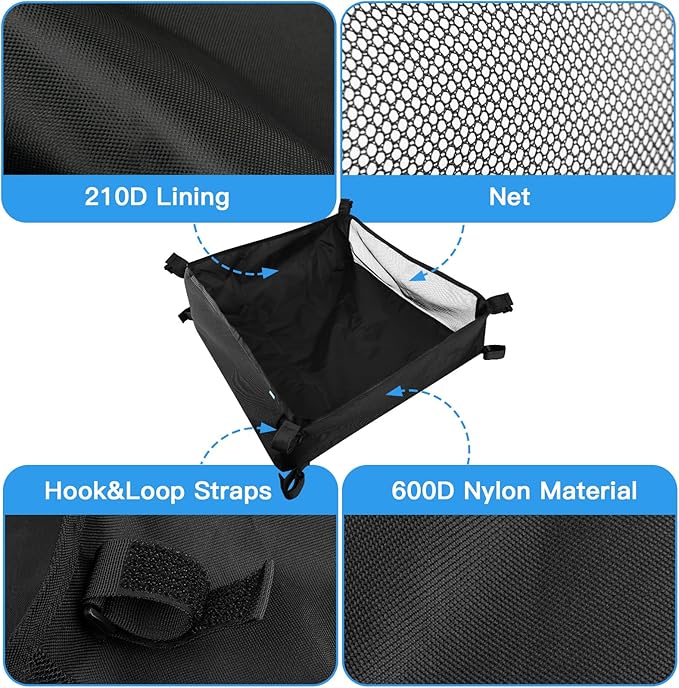 Xxerciz Storage Basket for Coleman Outdoor Camping Table, Portable Mesh Bag with Adjustable Hook and Loop Straps, Large Picnic Table Oxford Organizer Pouch for Camping Travel