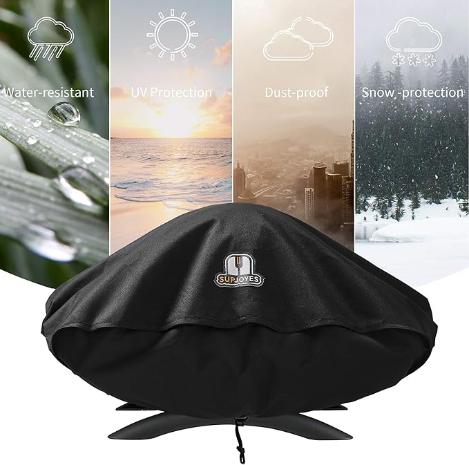 SUPJOYES Grill Cover for Weber Q Series Grills, Portable BBQ Cover for Weber Q2000 and Q200 (Not Fit for Q2200)