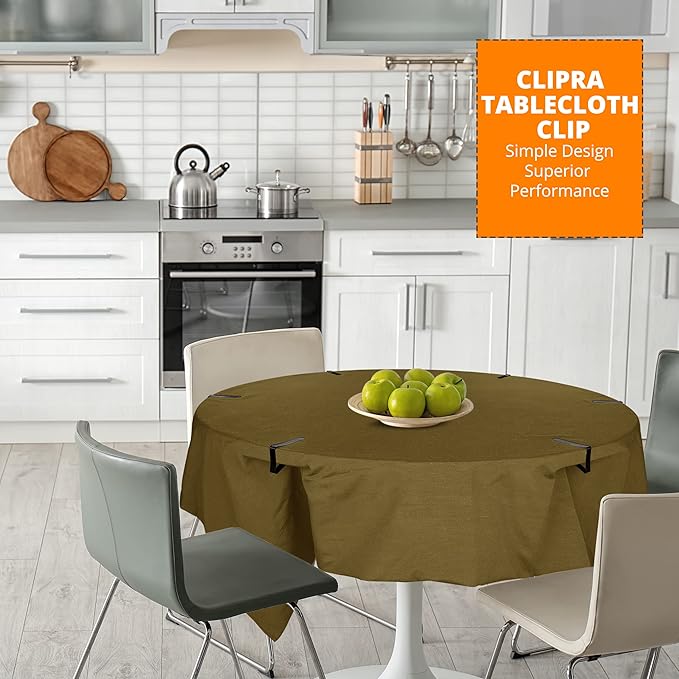 Tablecloth Clips Black - 12 Pack Stainless Steel, Rust Proof & Non-Slippery Table Cloth Holding Clip - Perfect for Restaurants, Picnic, Party, Outdoor Dining - Fits Up to 1.8 Inch Thick Table