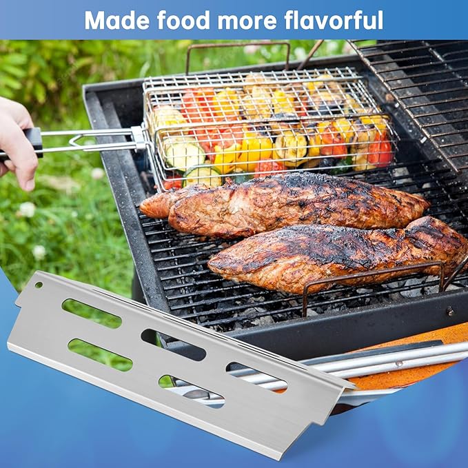 Stainless Steel Grill Grates with 66032 Flavorizer Bars for Weber Genesis II Grill Parts GS4,66095 Cooking Grates 66795 Heat Deflector Replacement Parts for Weber Genesis ii E-310 E-315 S-335