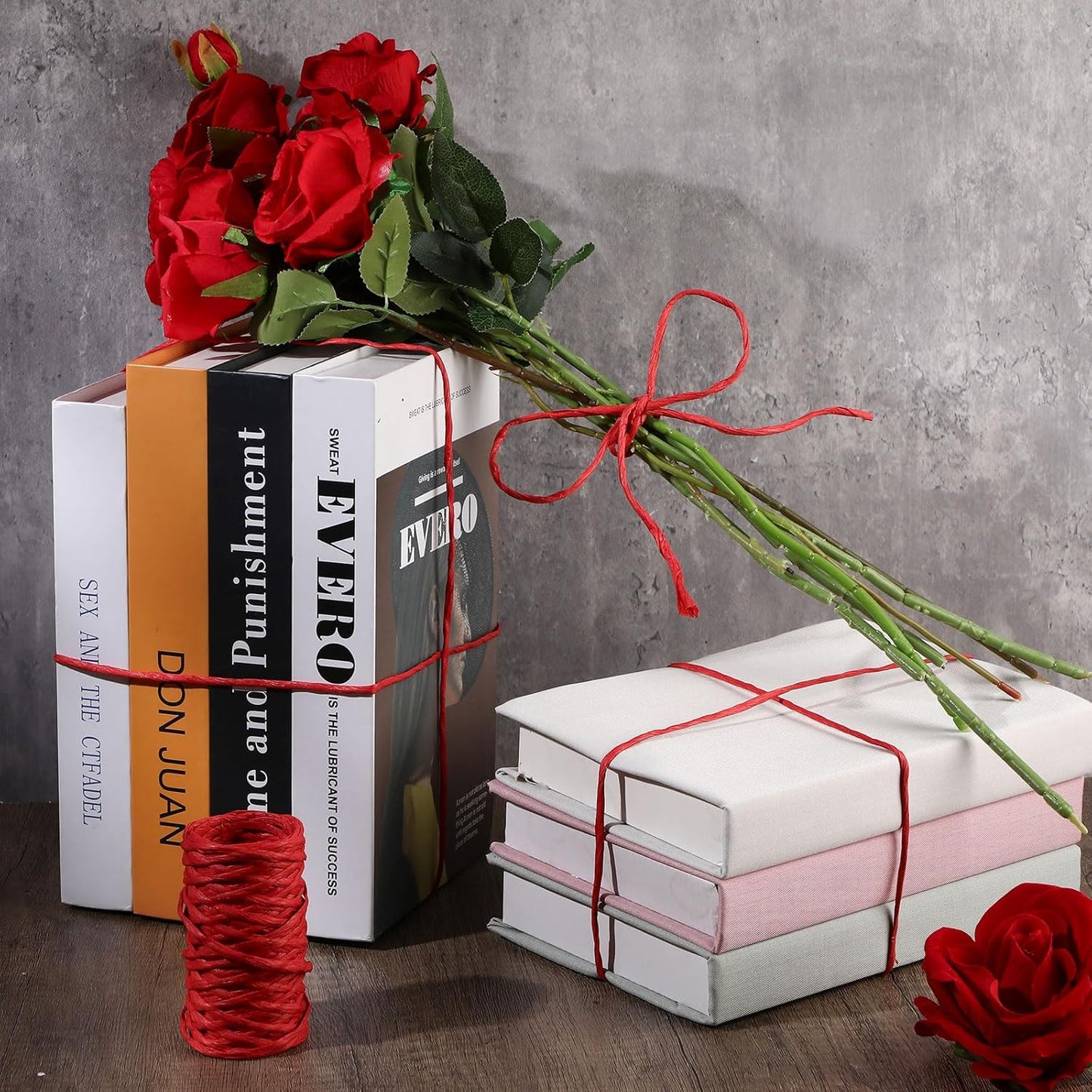 Syhood 65 Feet Floral Wire Rustic Vine Bind Wire for Craft Wrapping Flower Bouquets (Red,1 Roll)