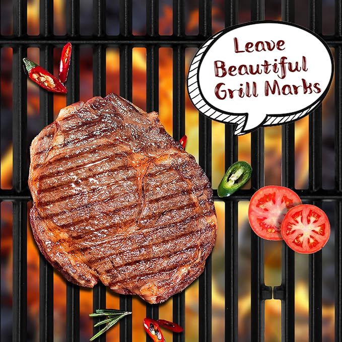 GGC 18.75" Grill Grates for Weber Genesis ii E-310, E-315, E-325, E330, E335, S-310, S-335, S-345 Genesis II LX S-340, LX E-340, 2 PCS Cast Iron Grates for Weber 66095 66802