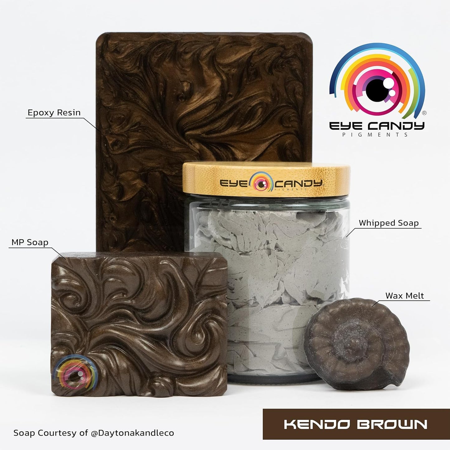 Eye Candy Pigments Premium Brown Mica Powder - Kendo Brown (25gr) - for Epoxy, Resin, Soap, Paint, Woodworking, Acrylic Pouring, Bath Bombs, Fishing Lures - DIY Arts and Crafts Additive