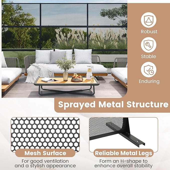 Giantex 2 Panels Metal Privacy Screen, 72''H x 48''W Powder-Coated Decorative Outdoor Fence Panel, Wall Divider for Room Separation, Freestanding Patio Divider for Balcony & Yard (Mesh Pattern)