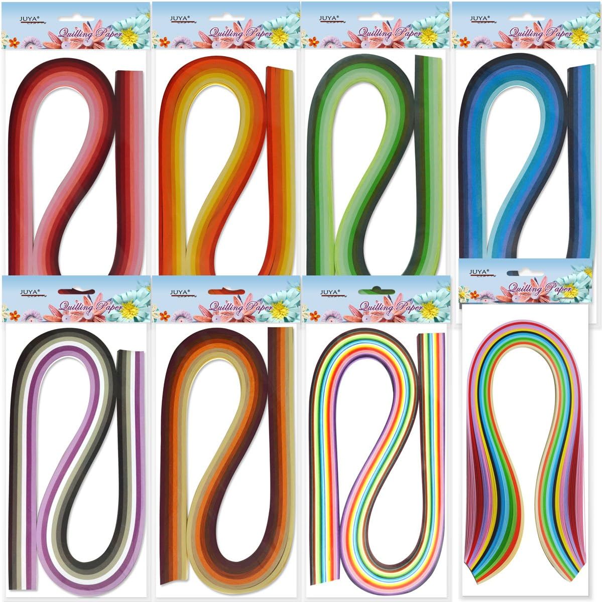 JUYA Paper Quilling Kit with Pink Tools 960 Strips Board Mould Crimper Coach Comb (Width 3mm with Glue)