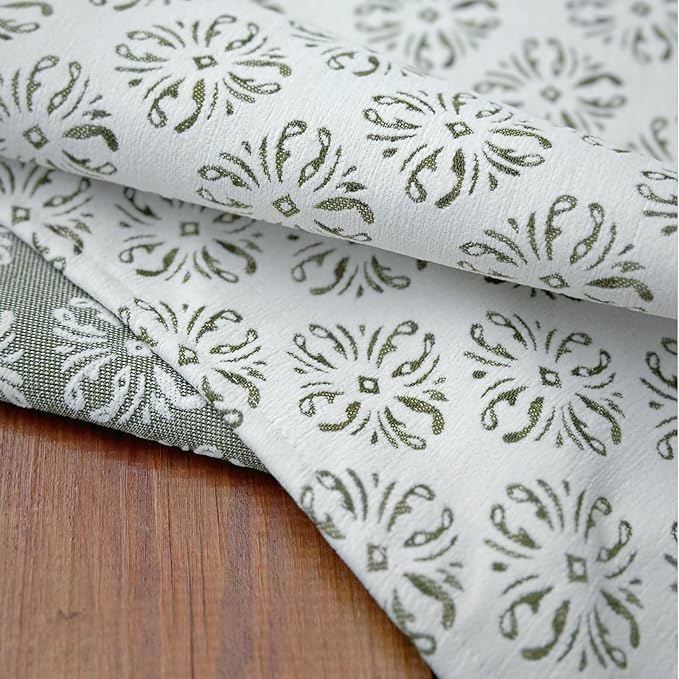 Rectangle Gingham Tablecloth, Jacquard Wrinkle Free Table Cloth, French Retro Country Table Cover for Dining, Farmhouse, Wedding - 54''x72'', White Green