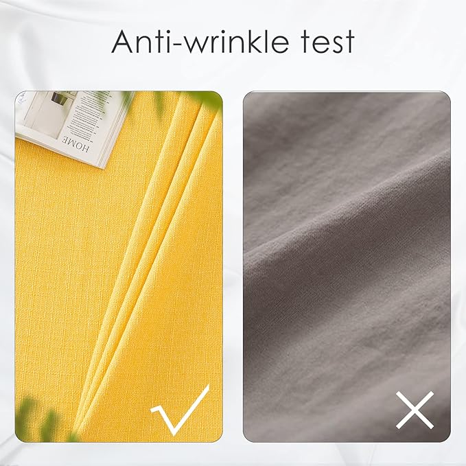 BALCONY & FALCON Rectangle Tablecloth Washable Wrinkle Resistant and Water Proof Table Cloth Decorative Linen Fabric Tablecloths for Dining Parties Kitchen Wedding and Outdoor Use (Yellow, 57x85)
