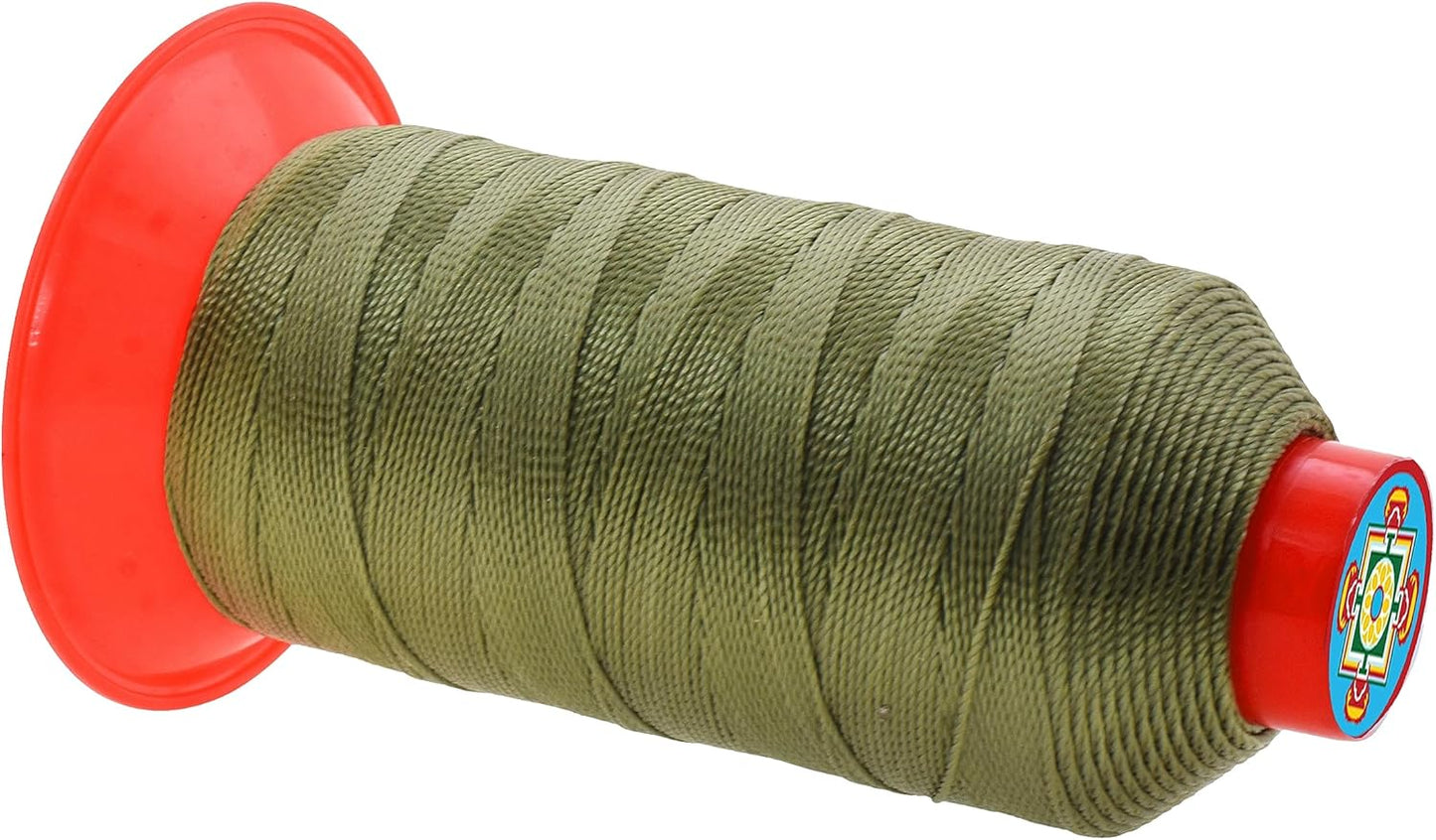 Mandala Crafts Bonded Nylon Thread - Olive Drab Heavy Duty Sewing Threads - 800 YDs Size 277 840D T270 Tex 270 for Leather, Jeans, Weaving, Outdoor, Marine, Upholstery