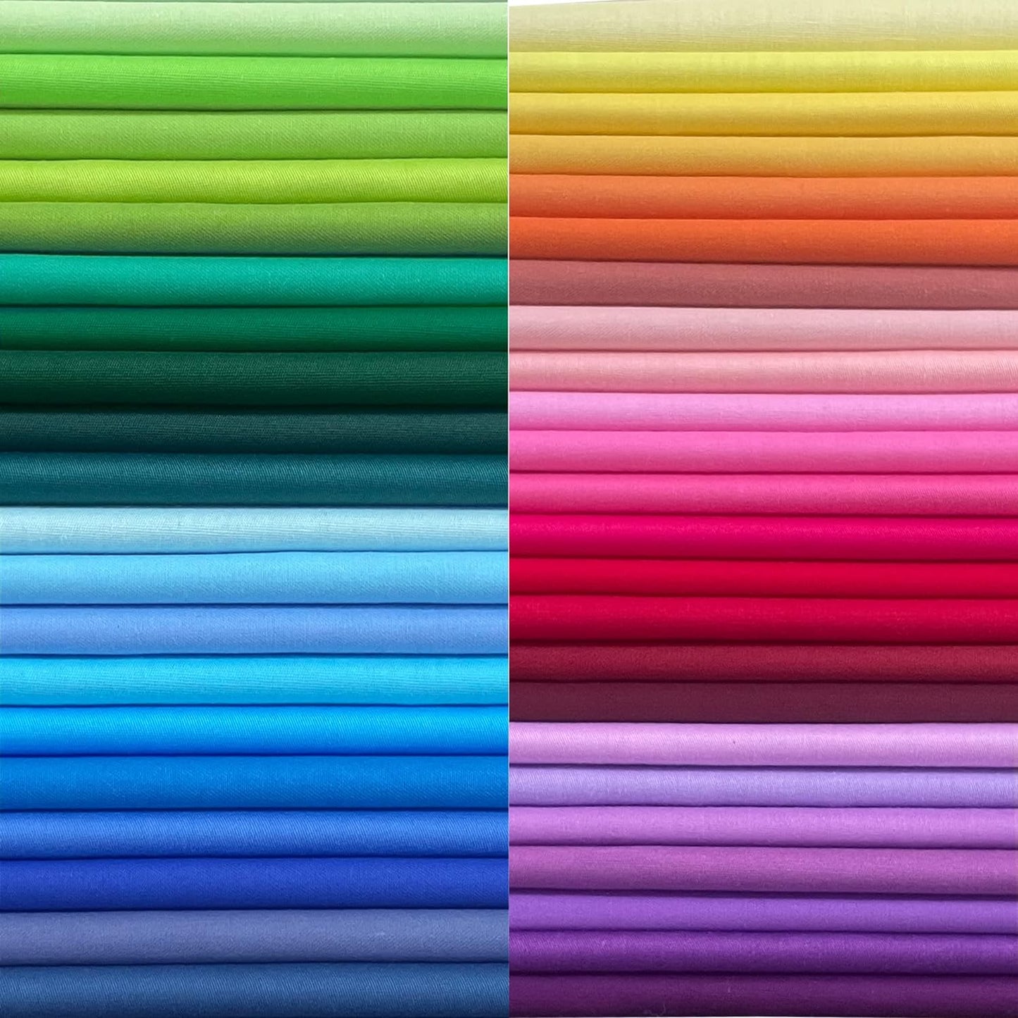 HANPATQUI 50PCS 8 x 8 inch Solid 100% Cotton Fat Quarters Fabric for Sewing and Quilting Bundles Precut Fabric Square for DIY Craft Patchwork