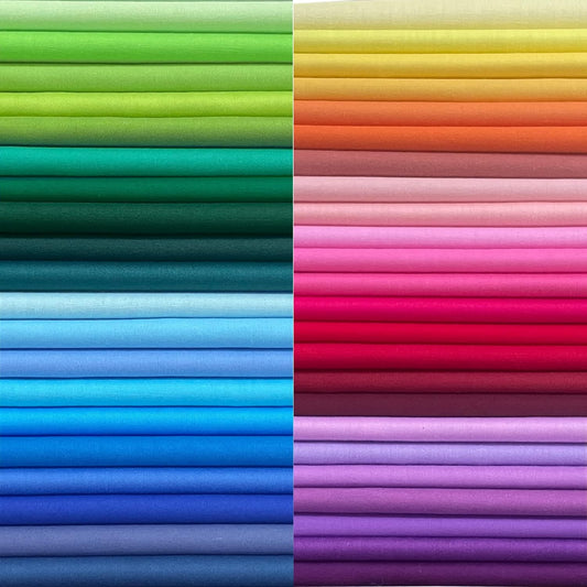 HANPATQUI 50PCS 8 x 8 inch Solid 100% Cotton Fat Quarters Fabric for Sewing and Quilting Bundles Precut Fabric Square for DIY Craft Patchwork