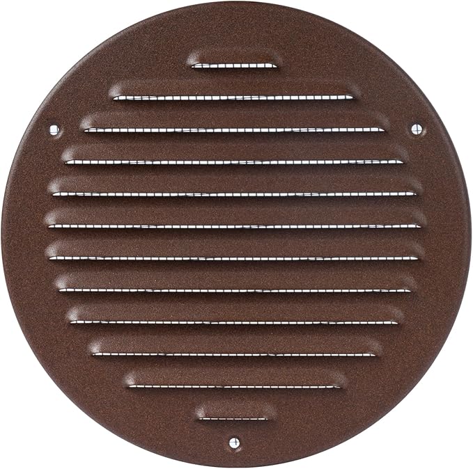 Round Ventilation Grille / 6'' Inch Inside Measurement/Black Metal Air Vent Louver - Inside/Outside use - / 7.25" Inch Outer Measurement