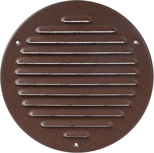 Round Ventilation Grille / 6'' Inch Inside Measurement/Black Metal Air Vent Louver - Inside/Outside use - / 7.25" Inch Outer Measurement