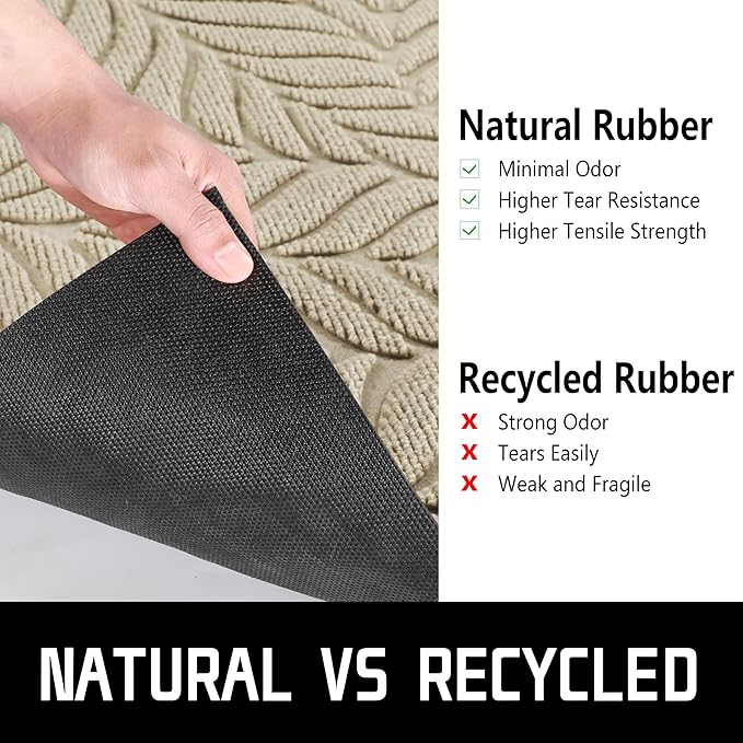 Yimobra 47x32 Large Door Mat Outdoor Indoor, All-Season Waterproof Door Mat Outside Entrance, All-Weather Non-Slip Outside Doormat for Garage Patio Entryway, Beige