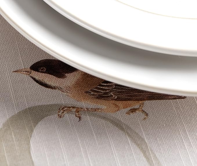 Maison d' Hermine Table Cloth Round Table 100% Cotton 69 Inches Fall Tablecloth Reusable Everyday Use for Thanksgiving Christmas Decorations Dining Farmhouse Party (Lumina)