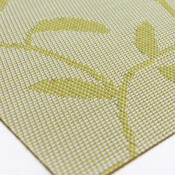Leaf Placemats Set of 4, Non-Slip Heat-Resistant 18" x 12" Vinyl Washable Placemats for Kitchen Indoor Outdoor Party Birthdays Weddings Decoration (Green)
