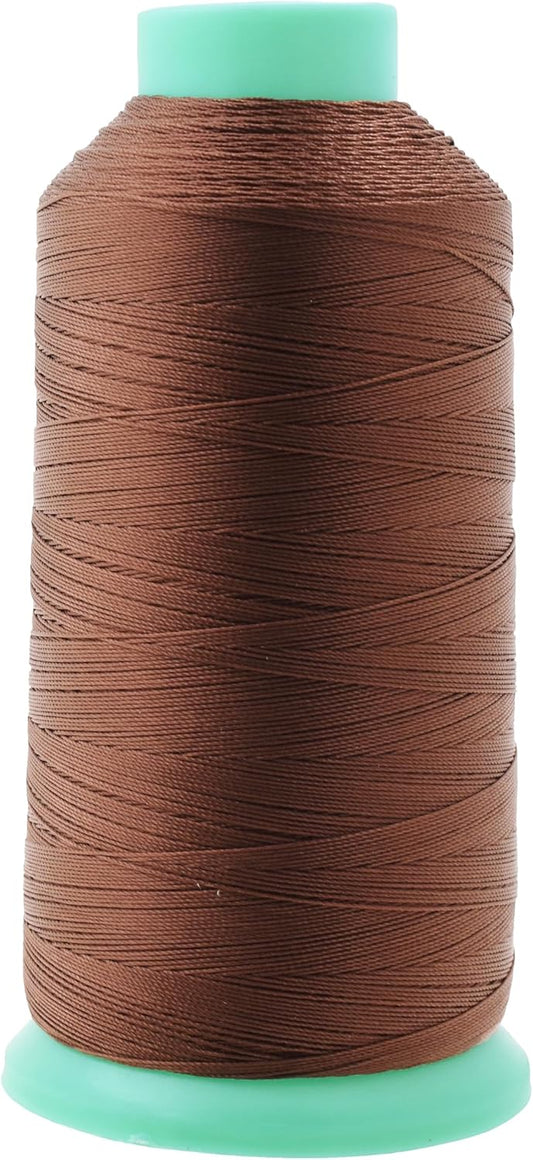 Mandala Crafts Bonded Nylon Thread Brown Heavy Duty Sewing Threads - 1100 YDs Size 92 280D T90 Tex 90 Thread for Leather Jeans Weaving Outdoor Marine Upholstery Threads