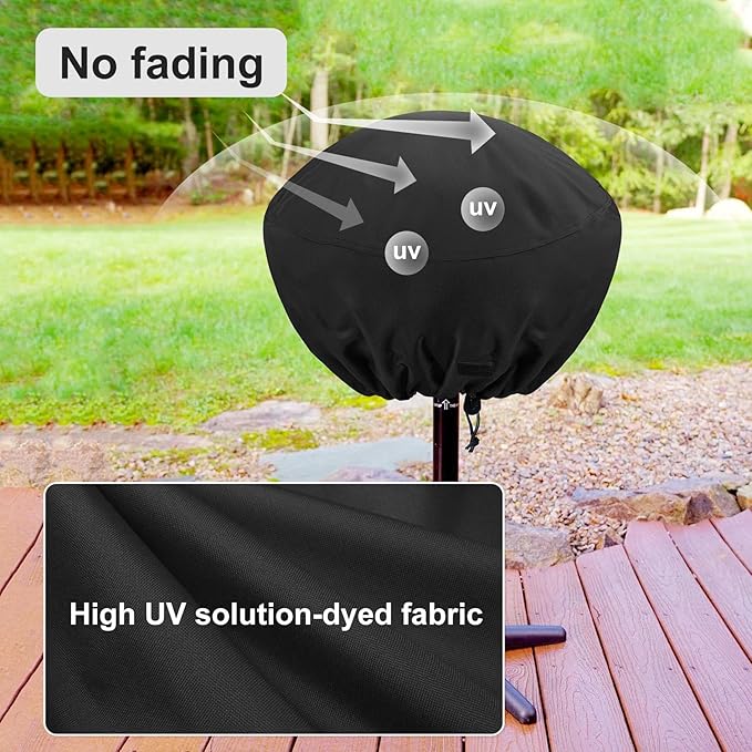 NettyPro Grill Cover for George Foreman, Waterproof Heavy Duty Outdoor Indoor Electric Portable Stand Small Grill Cover for Char-Broil, Cuisinart, Homewell, Weber and More, Black