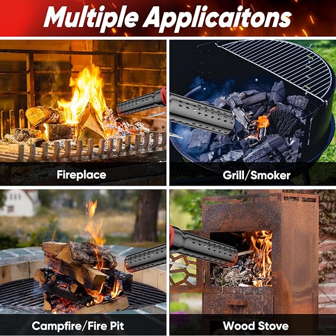 SHALL Electric Charcoal Starter Fire Lighter with Air Blower, 60S Rises to 1292℉ Chemical Free Heated for BBQ Smoker, Grill Starter, Wood Burning Fireplaces & Fire Pits | 9.19ft Cable