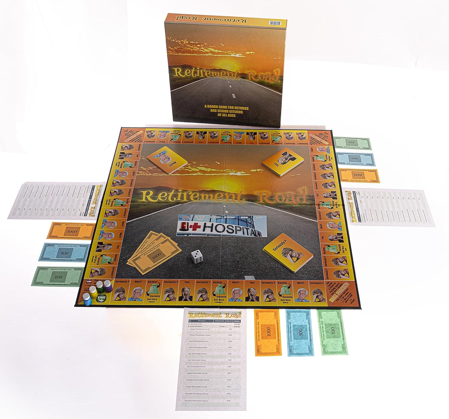 Retirement Road Board Game | Retirement Gift | Board Game for Senior Citizens | Gift for Parents or Grandparents | Board Game for Game Night | 2 to 6 Players | Play Time 45 to 90 Minutes