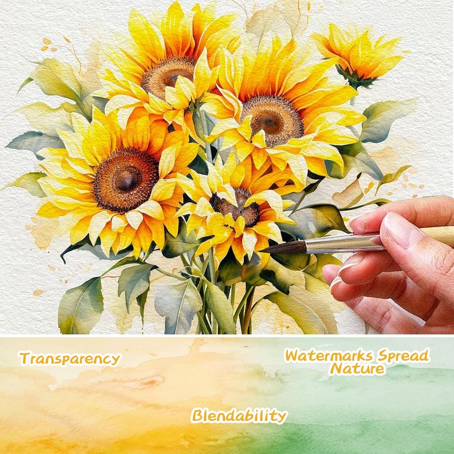 Caliart Watercolor Paint Set, 128 Colors with 4 Brushes Metallic Color Palette Kit, Portable Travel Watercolors Painting Gifts for Adults Artists Painters Beginners Art Supplies